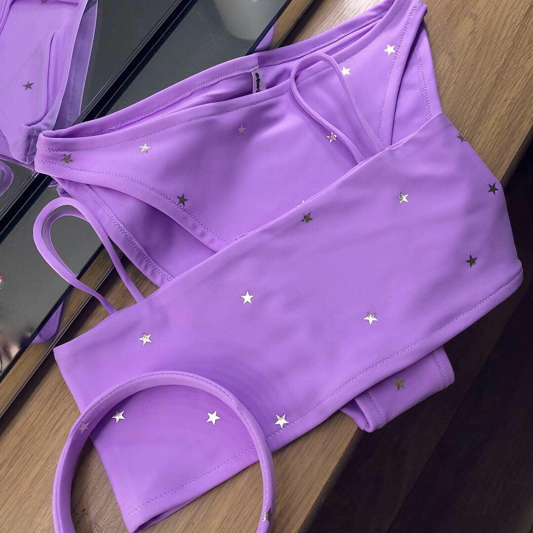 Lilac Itty Bitty Star Bikini Set (Various Styles)