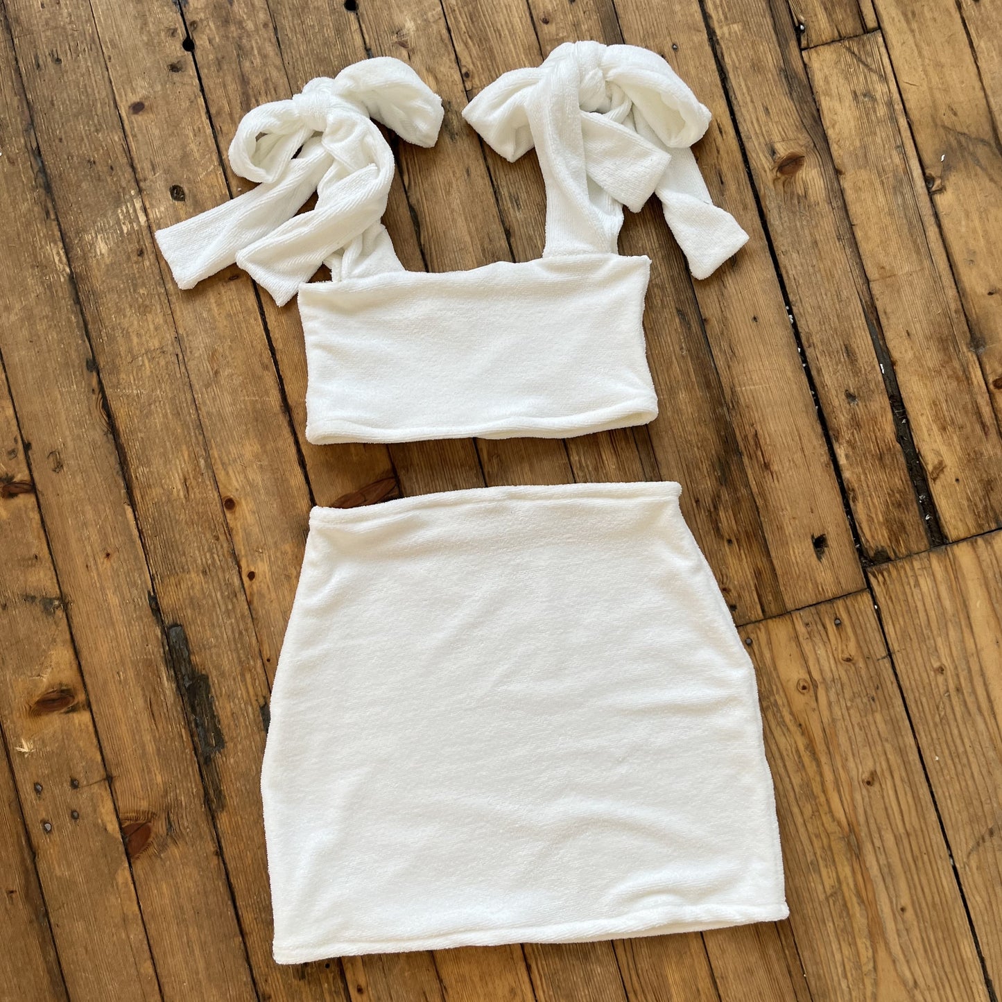 Custom Towelling Mini Skirt Co-ord