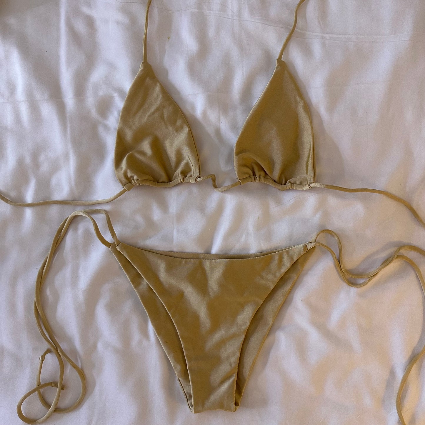 (Premade) Gold Triangle Bikini - Size 8