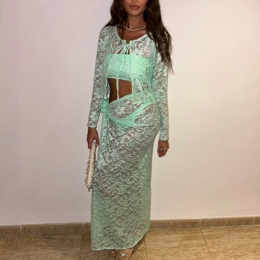 Mint Lace Maxi Sarong