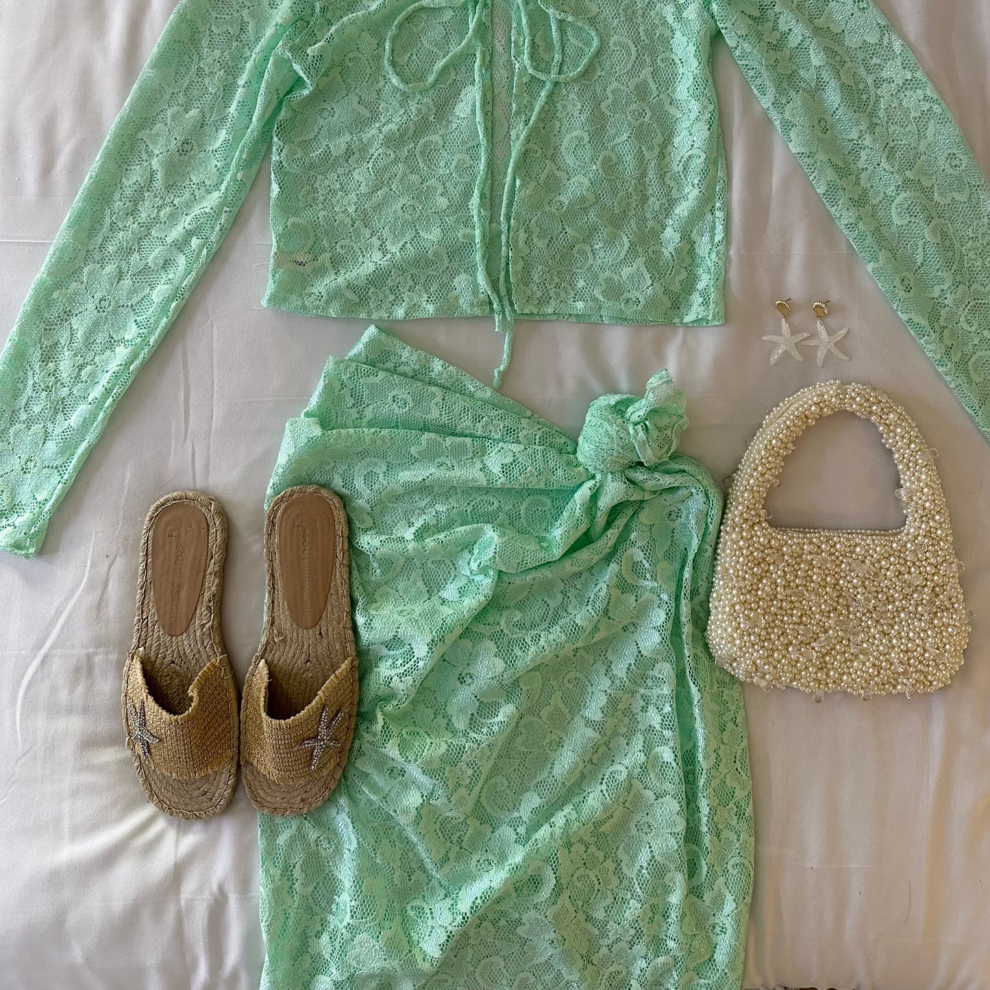 Mint Lace Maxi Sarong