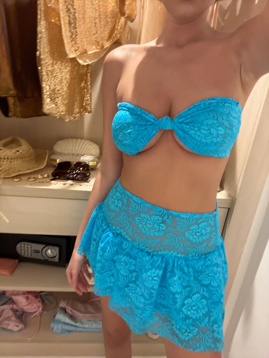 Custom Lace Frill Skirt Co-ord