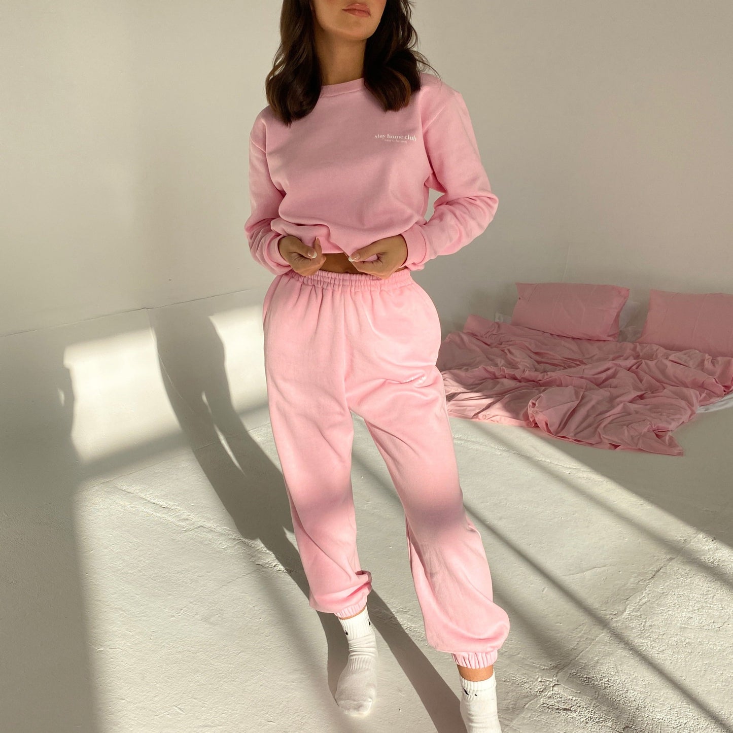 (Premade) Baby Pink Oversized Joggers - Size L