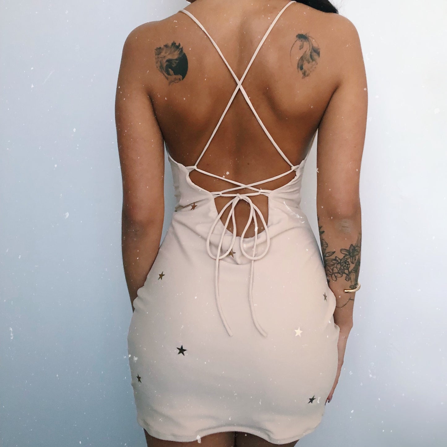 (Premade) Custom Nude Cowl Neck Slip Dress - Size 6
