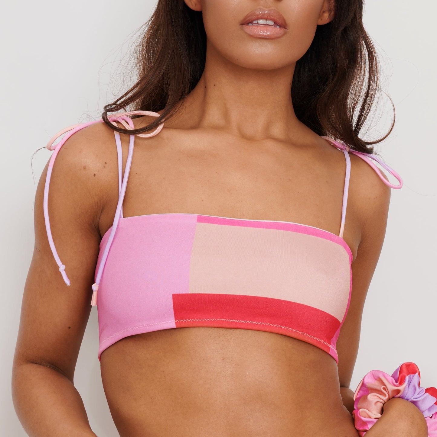 Custom Shoulder Tie Bandeau Top (Various Fabrics)