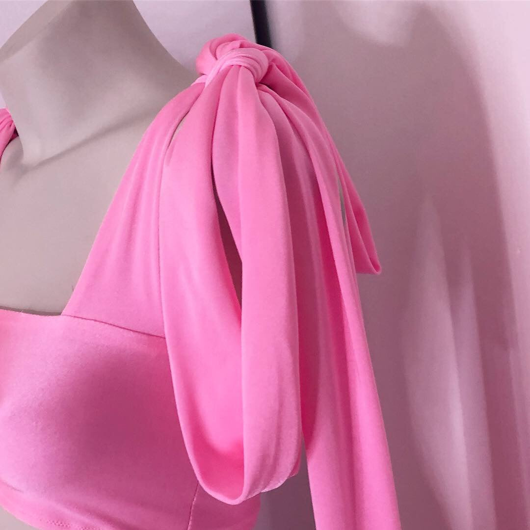 Custom Extra Thick Long Shoulder Tie Top (Various Fabrics)