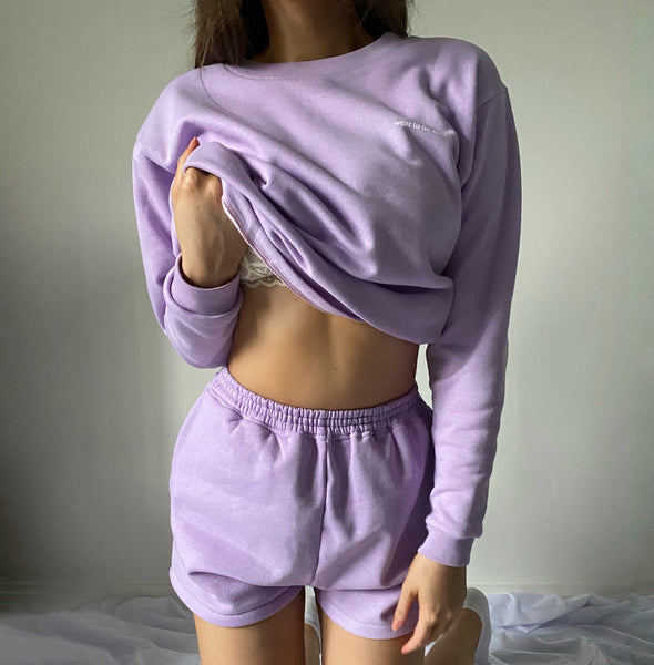 Lilac Oversized Boyfriend Shorts