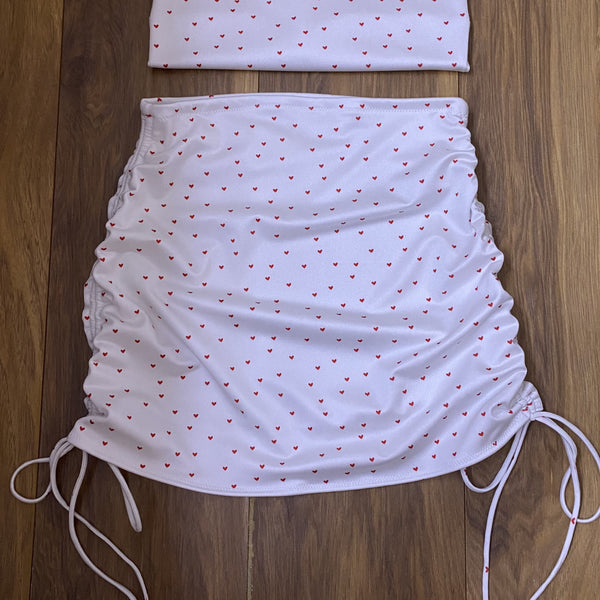 Custom Drawstring Side Mini Skirt (Various Fabrics)