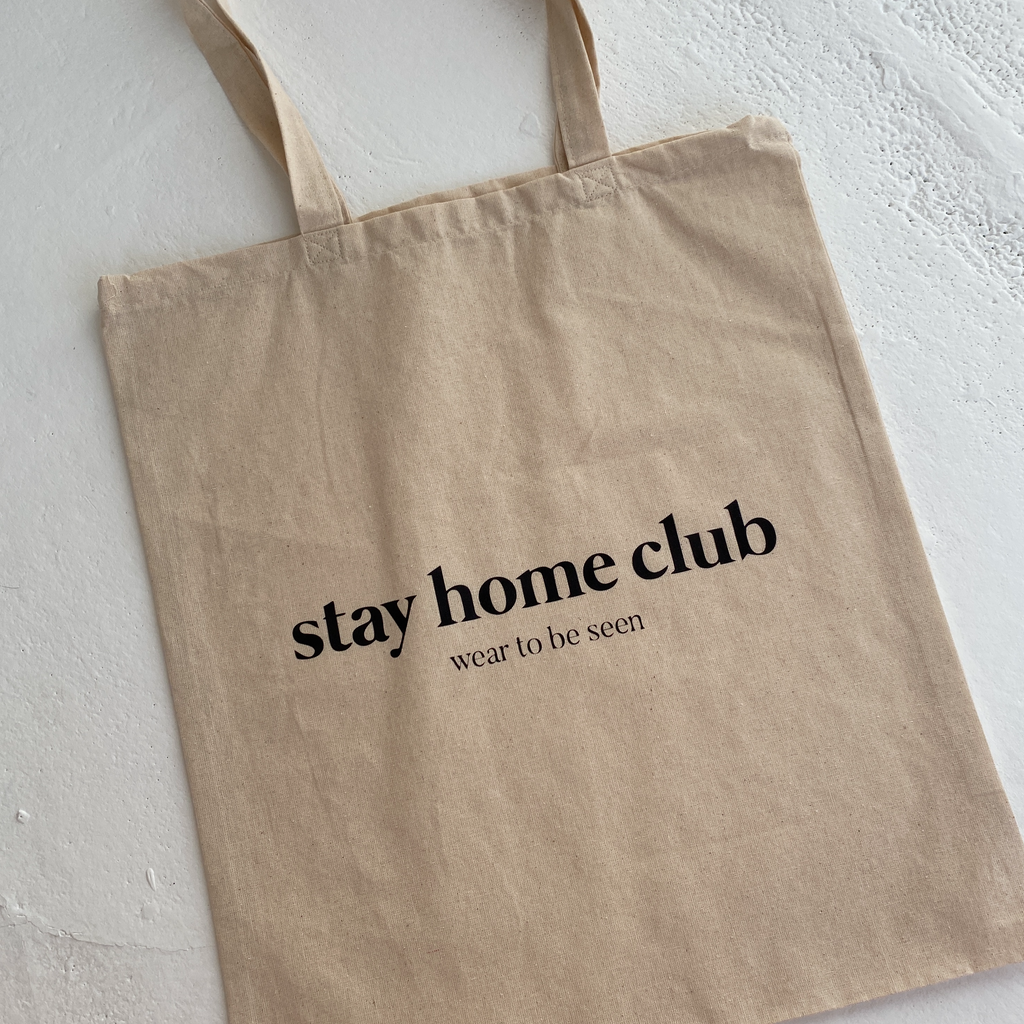 Stay Home Club Canvas Tote Bag (Various Colours)