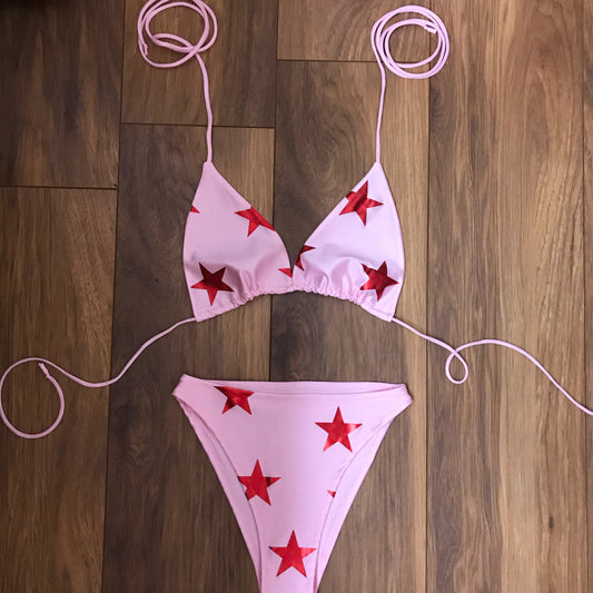 Metallic Red Star Bikini (Various Styles)